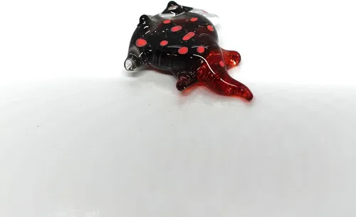 Vista 3 de Manta Ray - Figura pequeña de cristal en miniatura – Animal de vidrio soplado hecho a mano de 1 pulgada – Bonita decoración del océano – Regalo