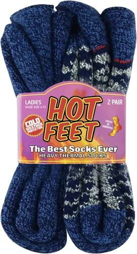 Vista 9 de HOT FEET Calcetines térmicos para mujer, calcetines térmicos para clima frío, gruesos y cálidos, para senderismo, calcetines aislados, tallas