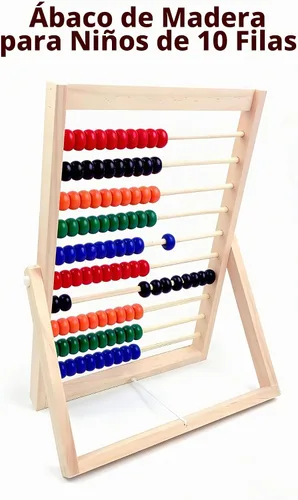 Vista 6 de MAGIKON Marco de números de madera para contar, ábaco de 10 filas para niños que aprenden matemáticas (11-1/2 pulgadas) Wood, 11.5in, 10 rows, 100