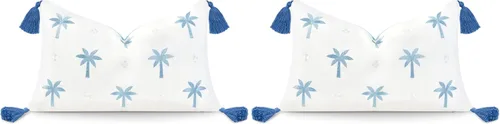 Vista 16 de Hofdeco Premium - Funda decorativa para cojín de estilo Coastal Hampton, para patio, interior y exterior, de 18 x 18 pulgadas, resistente al agua