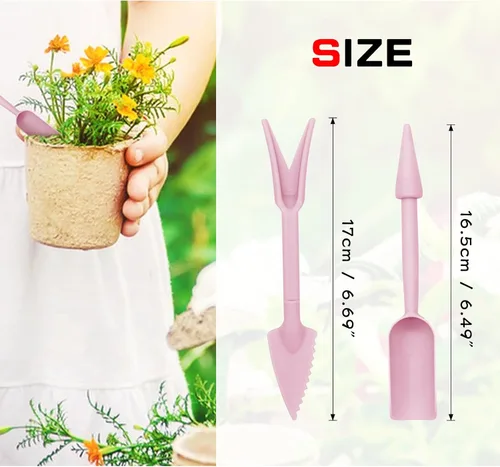 Vista 2 de Juego de herramientas de trasplante, 2 piezas pequeñas de plástico para siembra, extractor de plántulas, mini herramientas de jardín para plantar