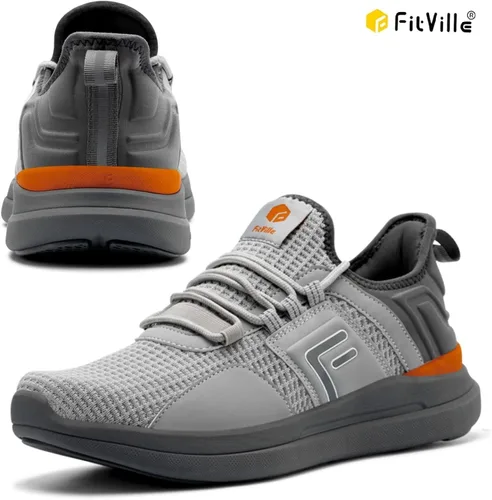 Vista 2 de FitVille Tenis anchos para hombre zapatos deportivos para correr por carretera con puntera ancha núcleo fresco