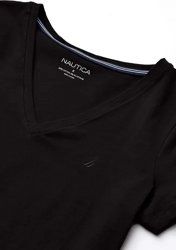 Vista 9 de Nautica Camiseta de algodón elástico con cuello en V para mujer Easy Comfort