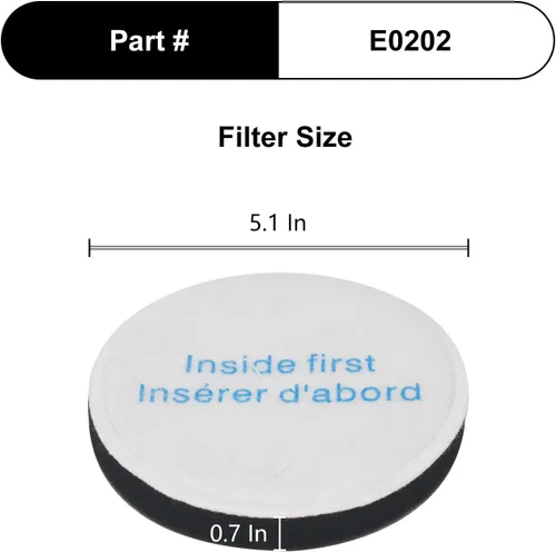 Vista 2 de Filtros de repuesto para aspiradora vertical sin bolsa Eureka PowerSpeed, compatible con modelos NEU280, NEU182A, NEU182B, NEU185, NEU186, NEU188