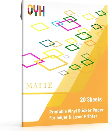 Vista 12 de QYH Papel adhesivo de vinilo transparente imprimible premium, 50 hojas 100 % transparente