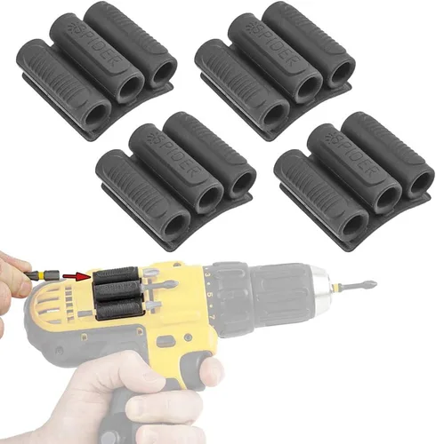 Vista 9 de Spider Funda para Herramientas - BitGripper v2 - Paquete de Dos - Complemento de Taladro con Adhesivo 3M de Alta Resistencia para Fácil Acceso a (2)