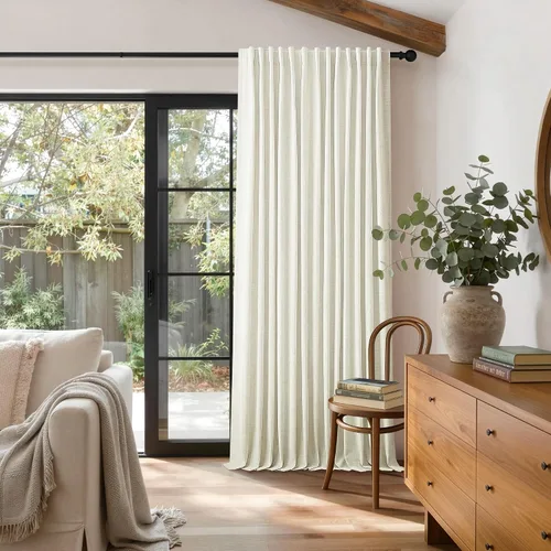 Vista 72 de Pitalk Cortinas cortas 100% opacas de lino para cafetería, 40 pulgadas de largo, 2 paneles, cortinas de puerta francesa para ventana, cortina