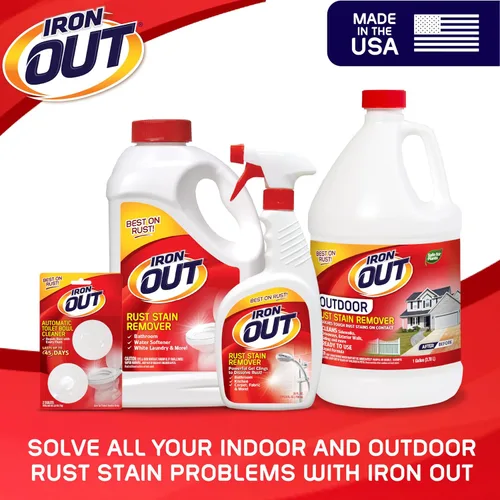 Vista 7 de Iron OUT Gel en aerosol removedor de manchas de óxido, elimina las manchas de óxido en baños, cocinas, lavandería y exteriores, fabricado