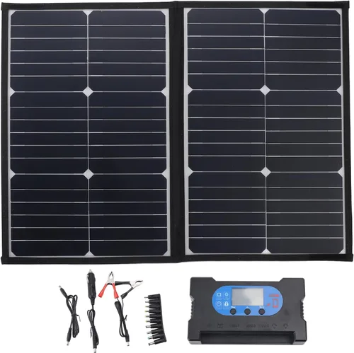 Vista 5 de WALFRONT Solar Panel Charger Kit, Monocrystalline Silicon Portable Charger, 40W for Camping and RV