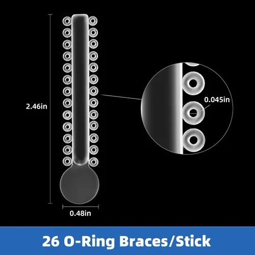 Vista 2 de Annhua Lazos dentales de ligadura de ortodoncia 1040 piezas, bandas de color Ortho Braces Ligadura Lazos elastoméricos O-Rings - Transparente