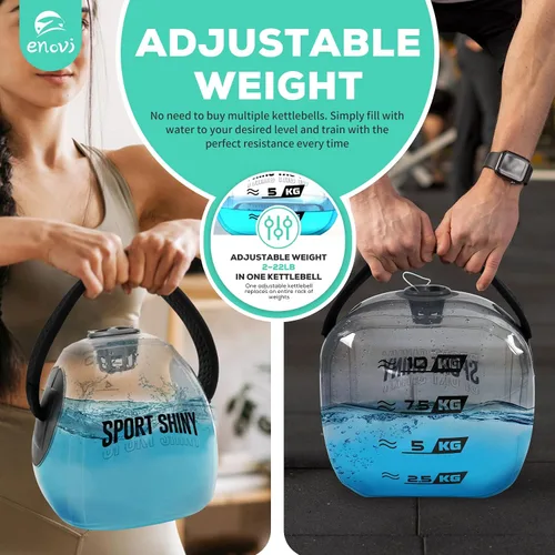 Vista 4 de EasyGo Pesas Rusas, Pesa Rusa Plegable Rellena de Agua, Pesa Rusa Ajustable