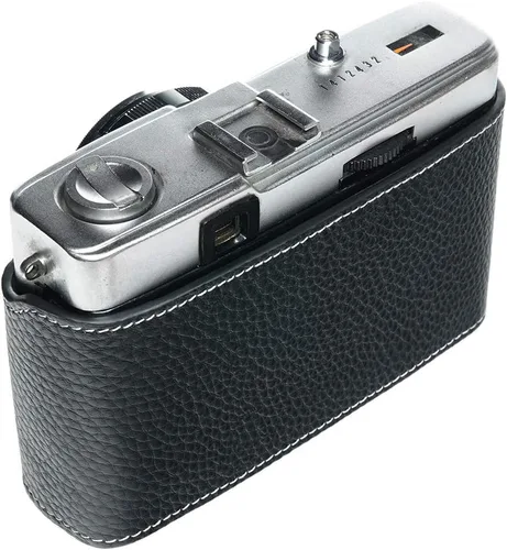 Vista 8 de Trip 35 - Funda de piel auténtica hecha a mano para cámara Olympus Trip 35 con correa de mano (negro)