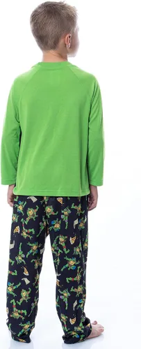 Vista 2 de Nickelodeon - Conjunto de pijama de pizza para niños con diseño de tortugas ninja