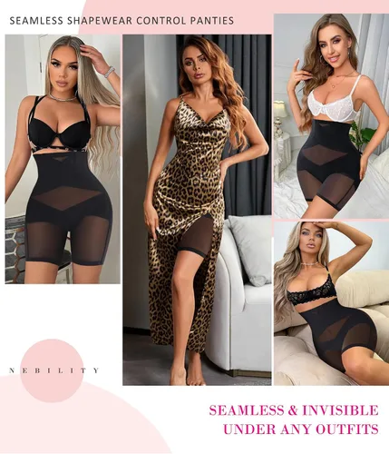 Vista 4 de Nebility Entrenador de cintura alta con control de abdomen para mujer