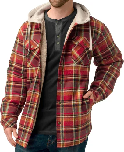 Vista 4 de Legendary Whitetails Men's Camp Night Berber Lined Hooded Flannel Shirt Jacket