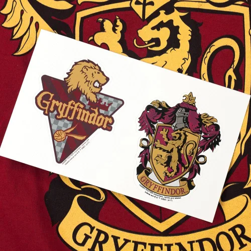 Vista 6 de Popfunk Camiseta y pegatinas clásicas con logotipo de Harry Potter Gryffindor para adultos