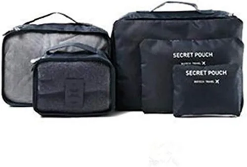 Vista 5 de King&Pig 6pcs Viaje Organizador Bolsas Impermeable Equipaje Ropa Acabado Bolsa (azul)