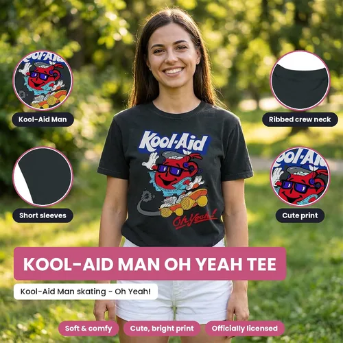 Vista 3 de Kool-Aid Ladies Oh Yeah Shirt Drink Mix Man Graphic Tie Dye T-Shirt Vintage Black