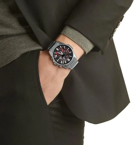 Vista 4 de Casio Reloj cronógrafo de cuarzo para hombre con correa de acero inoxidable plata pulsera Plateado Pulsera