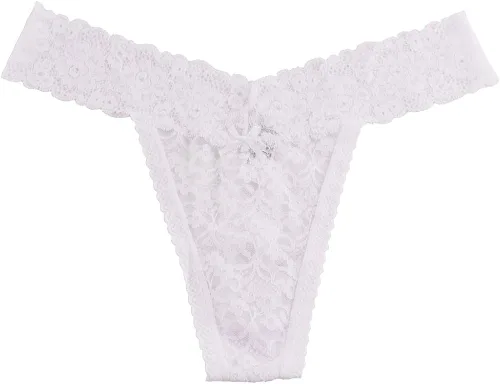 Vista 5 de Deyouqan Tangas para mujer bragas de encaje para mujer ropa interior sexy de cintura baja transparente
