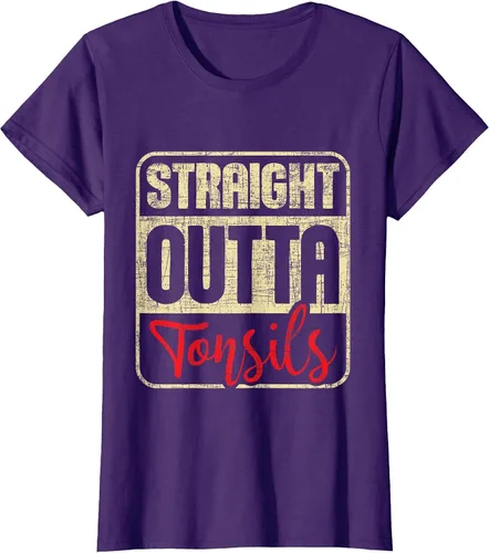 Vista 59 de Straight Outta Amígdalas - Camiseta de recuperación de cirugía de eliminación de amígdalas Asphalt Grey