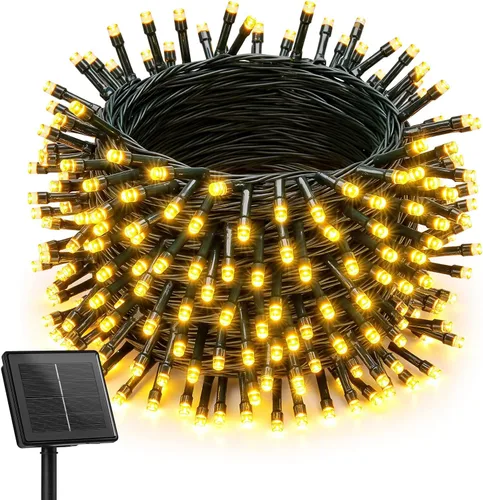 Vista 11 de Brightown Paquete de 2 luces solares de cadena para exterior, cada una de 46 pies, 120 luces LED, luces solares de cadena para exterior con 8 modos