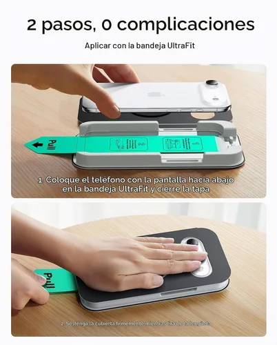 Vista 3 de ESR Paquete de 3 protectores de pantalla para iPhone Air, grado militar, inastillables, dureza 9H, vidrio templado de cobertura completa para iPhone