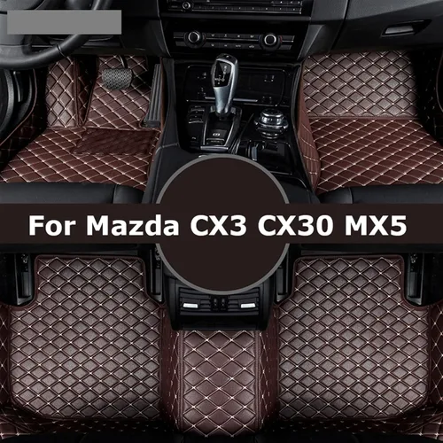 Vista 2 de Tapete de coche personalizado para Mazdas CX3 CX30 MX5, accesorios para pies (color beige)