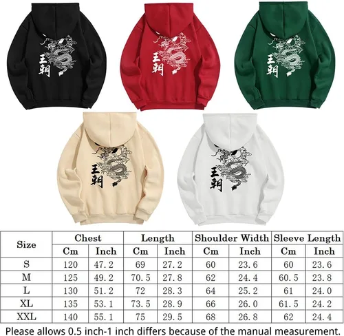 Vista 6 de ZAFUL Sudadera con capucha con cordón para hombre, unisex, de manga larga, sin botones, casual