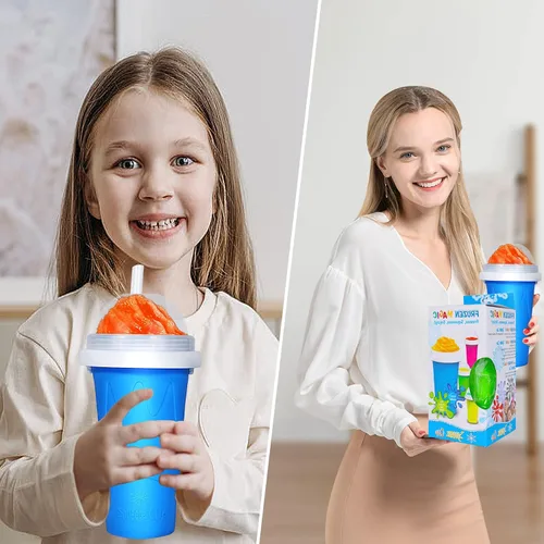 Vista 6 de Color Land Vaso para Granizados, TIK TOK Slushie Maker Cup Frozen Magic Squeeze Cup, taza para hacer helado, cosas geniales de tendencia, artículos