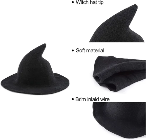 Vista 3 de Sombrero de bruja de las mujeres para Halloween sombreros fiesta y diario