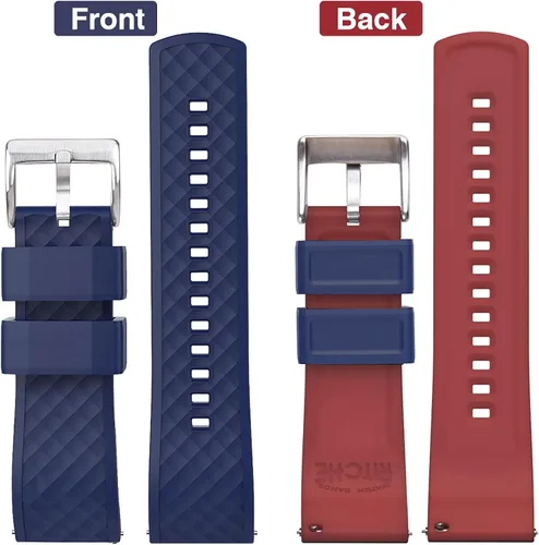 Vista 4 de Ritche - Correas de silicona de 18, 20, 22, 24 mm para reloj, correas de goma de liberación rápida para hombre