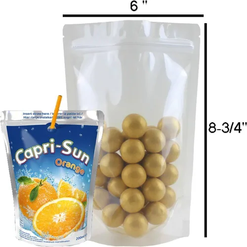 Vista 2 de AwePackage Airtight Zipper Stand Up Pouch Bag - Heat Sealable Zip Lock (50, Clear, 8 oz)