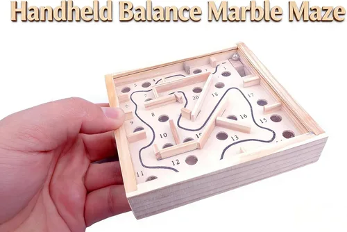 Vista 7 de MAGIKON Mini laberinto de madera, laberinto de equilibrio 4-1/2 pulgadas