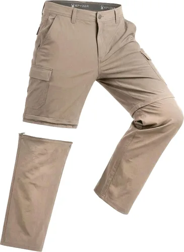 Vista 10 de Spyder Mens Hiking Pants - Easy Care Convertible Zip-Off Lightweight Cargo Negro