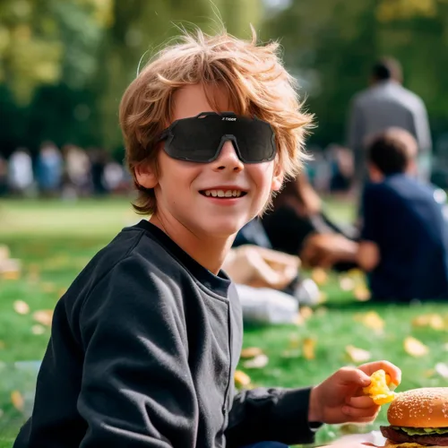 Vista 2 de X-TIGER Gafas de sol polarizadas para niños y niñas, lentes de sol de béisbol polarizadas para niños de 8 a 14 años, UV400, gafas de ciclismo