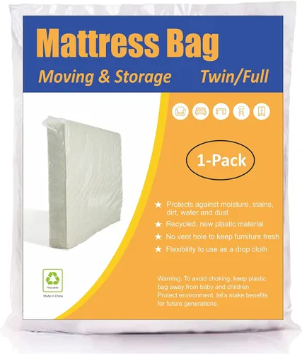 Vista 9 de Bolsa para colchón ComfortHome para mudanza y almacenamiento, tamaño Queen y King, 1 unidad