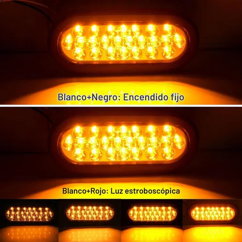 Vista 3 de Partswcgg - Juego de 4 luces estroboscópicas empotrables ovaladas ámbar de 6 pulgadas
