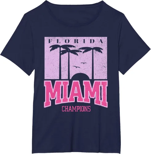 Vista 11 de MIAMI Beach Sunset Camiseta Florida Miami Palm Trees Camiseta Camiseta, Negro