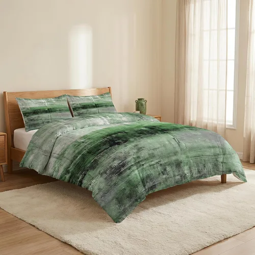 Vista 2 de Green Abstract Comforter Set Twin,Modern Grunge Bedding for Kids Boy Abstract 16