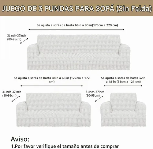 Vista 2 de Fanfanwin Juego de 3 fundas de sofá para muebles de sala de estar, fundas elásticas y lavables para sofá de Navidad, sofá grande de gran