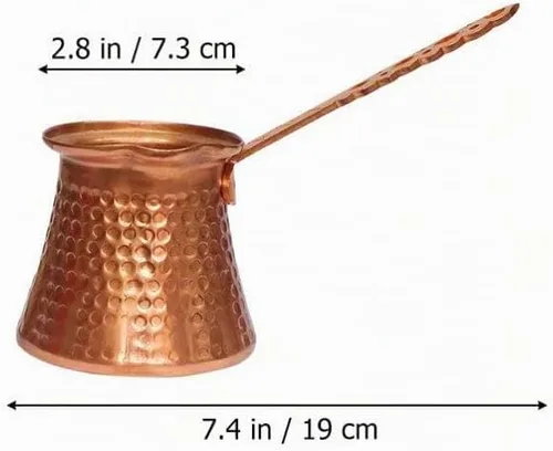Vista 4 de IMIKEYA Cafetera turca, cafetera griega árabe de 10.8 fl oz, mini calentador de leche, sartén de calentamiento de mantequilla, mini olla de fusión