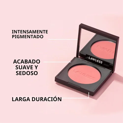 Vista 3 de LAWLESS Make Me Blush - Rubor de terciopelo sin talco para mujer, rosa de postre, 0.18 onzas Rosa (Dessert Rose)