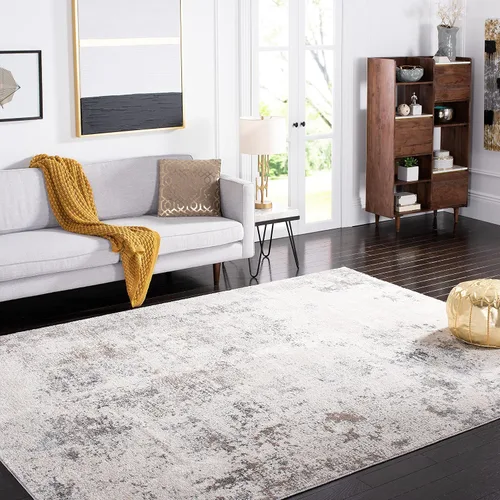 Vista 16 de SAFAVIEH Aston Collection - Alfombra decorativa, 2 x 5 pies, gris claro y gris, diseño abstracto moderno, no desprende pelusa y de fácil cuidado