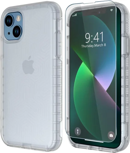 Vista 12 de Diverbox - Funda para iPhone 13 a prueba de golpes, caídas y polvo, funda de protección resistente para iPhone 13 de Apple, color negro