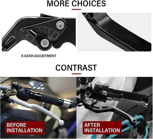 Vista 5 de Motorcycle Brake Clutch Levers Handle Hand Grips for YH FZ8 FZ-8 2010-2018