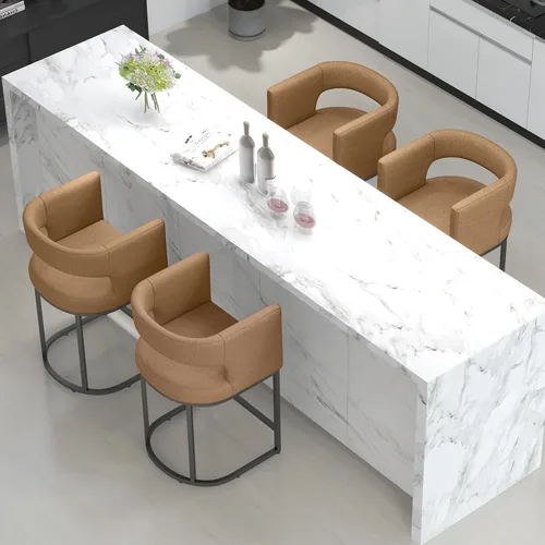Vista 11 de ABET 26" Linen Counter Height Bar Stools Set of 1 for Kitchen Island, Brown