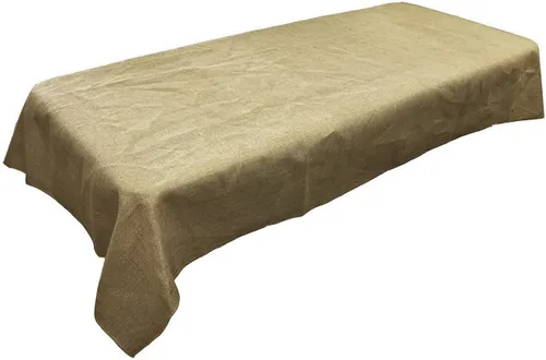 Vista 2 de New Creations Fabric & Foam Inc, mantel de yute 100% natural (natural, redondo de 36 pulgadas)