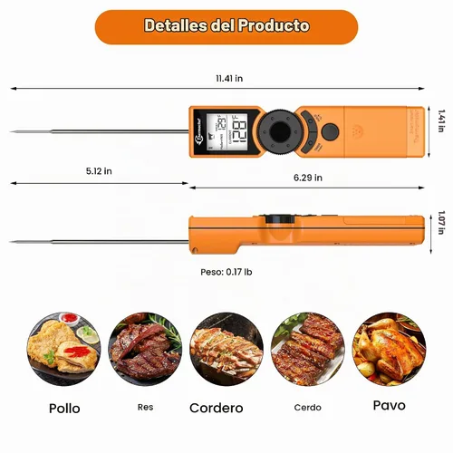 Vista 5 de Termómetro digital de carne para parrilla, termómetros