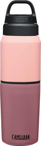 Vista 14 de CamelBak MultiBev - Botella de agua con aislamiento de acero inoxidable y taza de viaje Rosa Terracota/Rosa Camelia